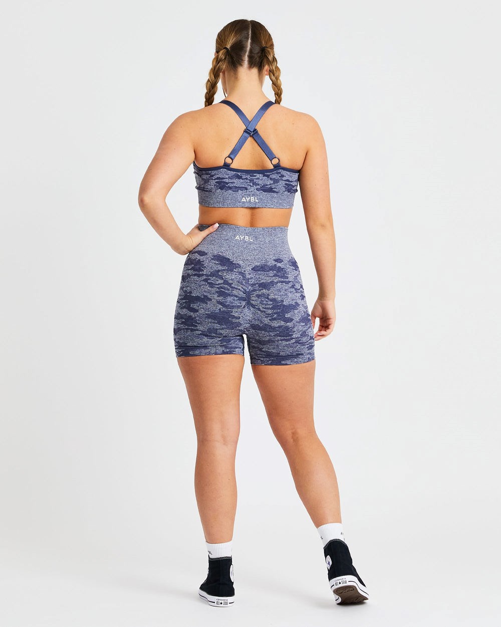 AYBL Evolve Camo Seamless Sports Bra Donkerblauw | 1590478-IO