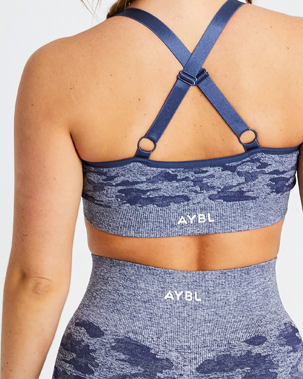 AYBL Evolve Camo Seamless Sports Bra Donkerblauw | 1590478-IO