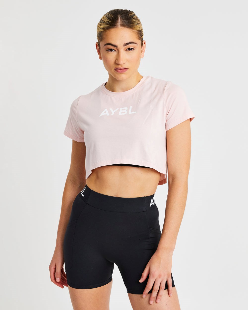 AYBL Crop T Shirt Roze | 9253184-IP