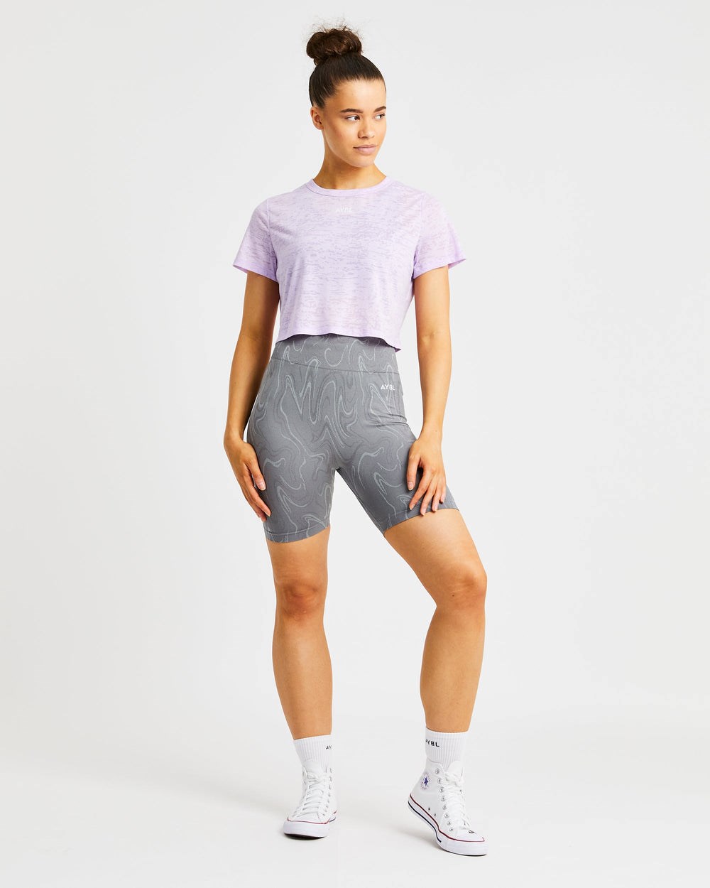 AYBL Velocity Crop T Shirt Lilac | 5892301-OI