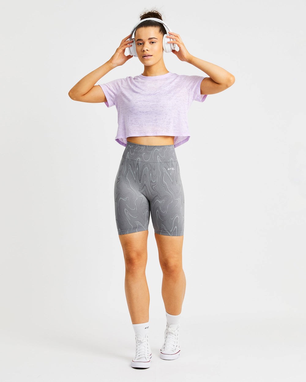 AYBL Velocity Crop T Shirt Lilac | 5892301-OI