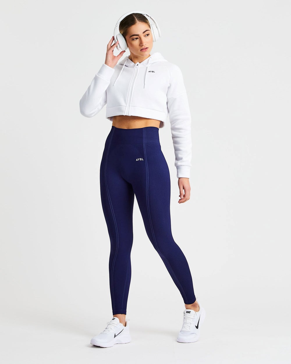 AYBL Beyond Crop Zip Hoodie Wit | 8532609-SB