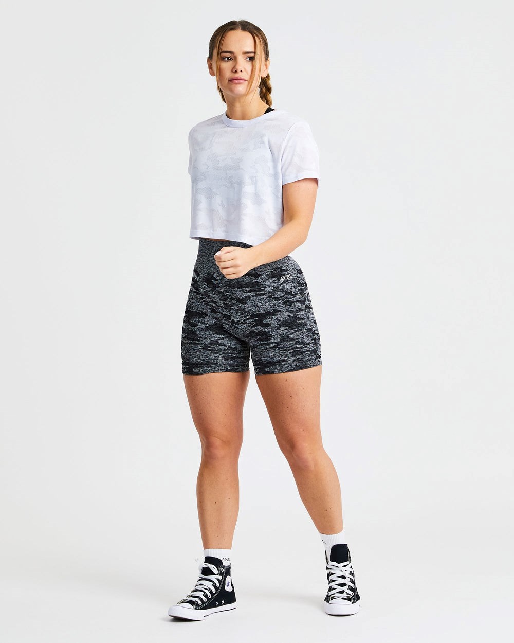 AYBL Evolve Camo Crop T Shirt Wit | 0835126-UH