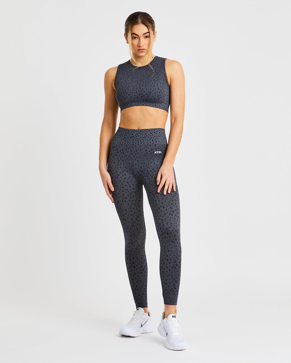 AYBL Evolve Speckle Seamless Crop Vest Charcoal | 5948103-BM