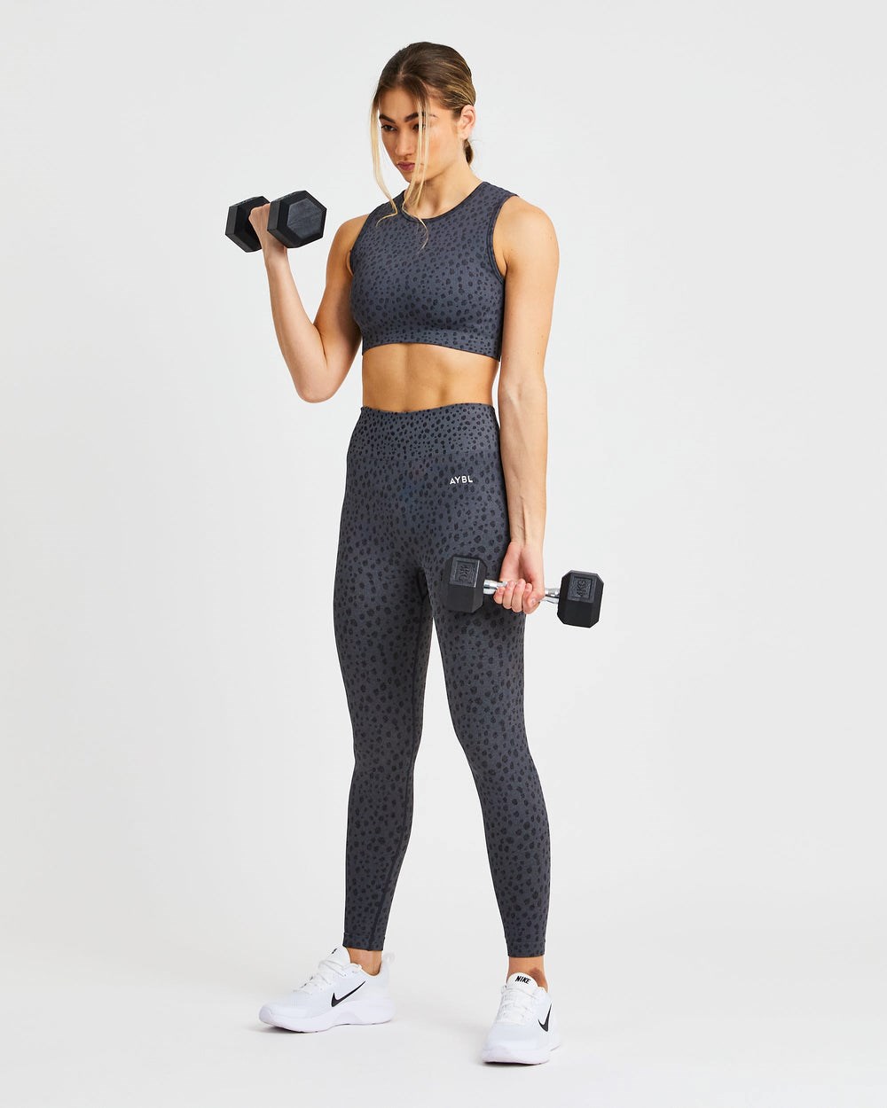 AYBL Evolve Speckle Seamless Crop Vest Charcoal | 5948103-BM