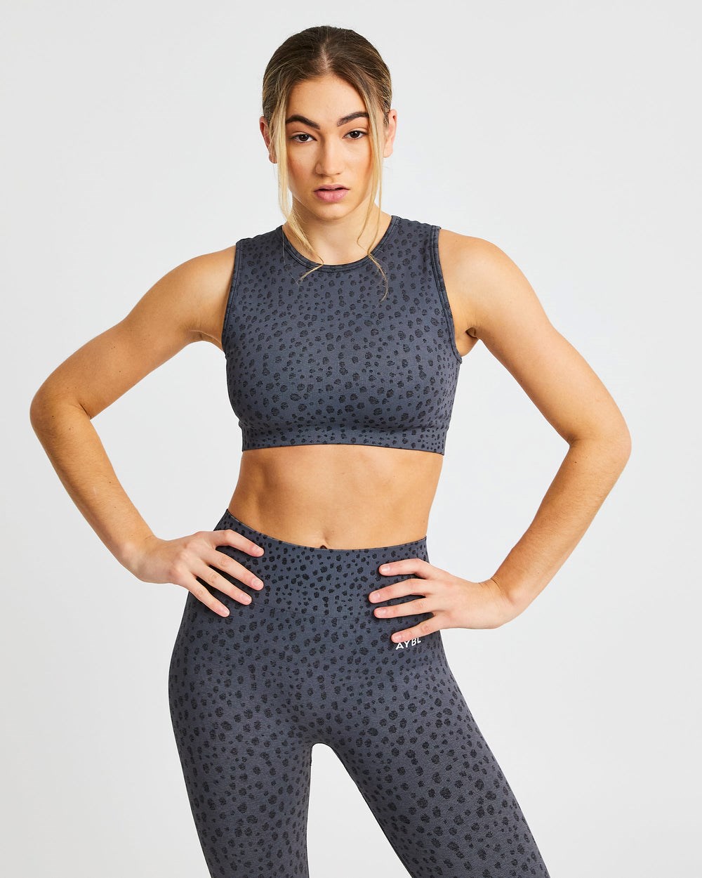 AYBL Evolve Speckle Seamless Crop Vest Charcoal | 5948103-BM