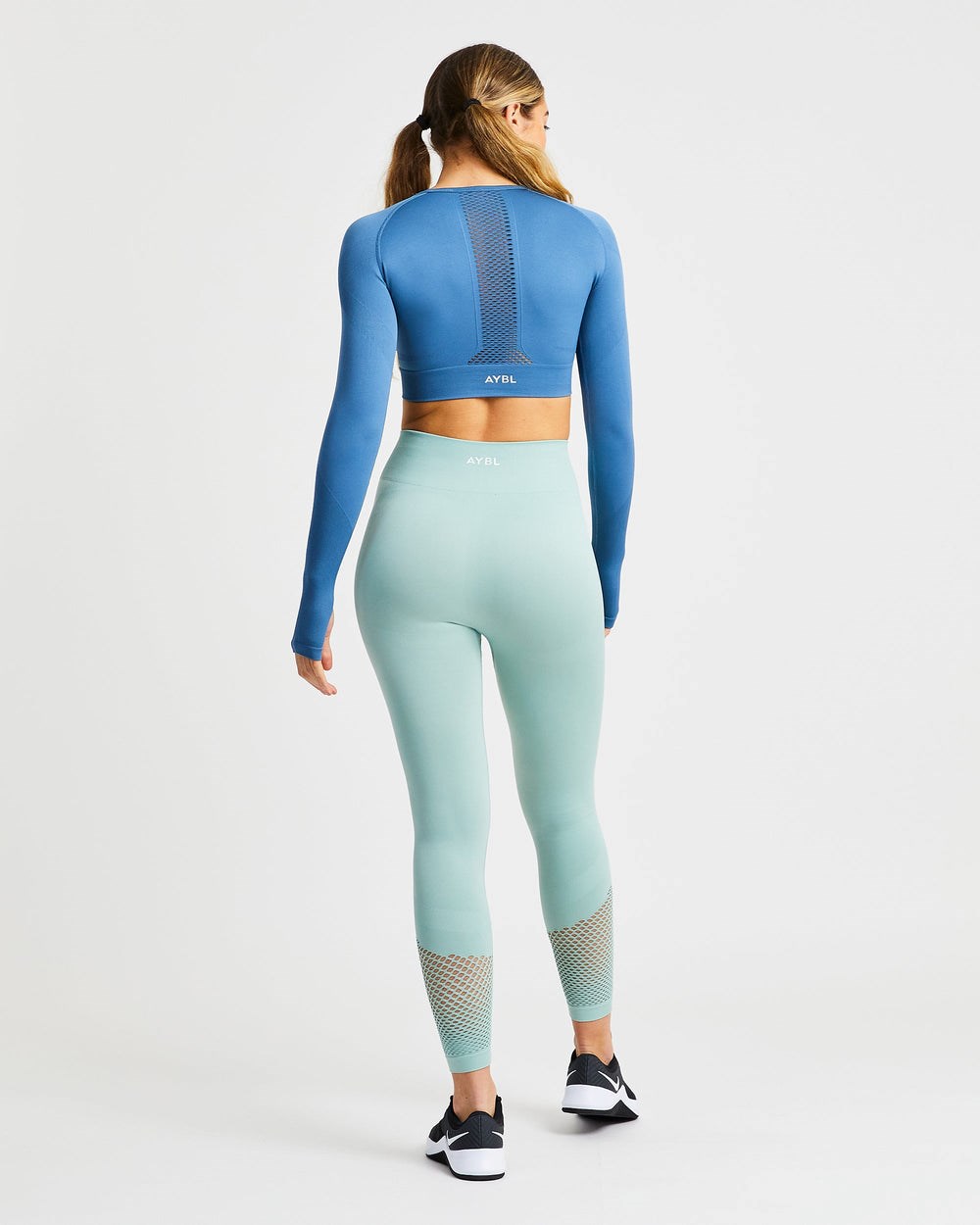 AYBL Reform Seamless Long Sleeve Crop Top Blauw | 8647950-MT