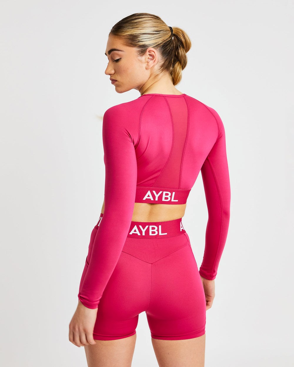 AYBL Training Long Sleeve Crop Top Raspberry | 6721438-KQ