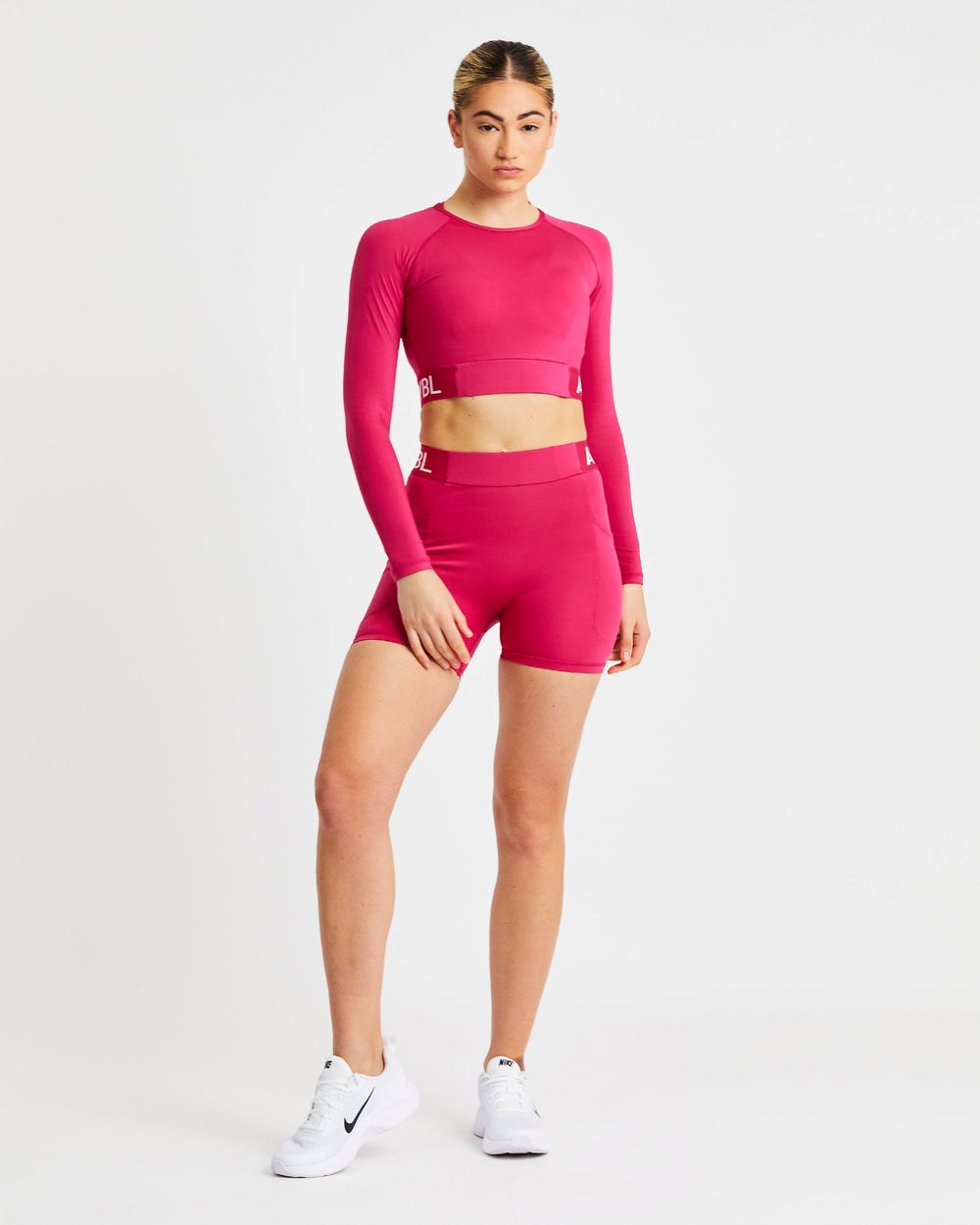 AYBL Training Long Sleeve Crop Top Raspberry | 6721438-KQ