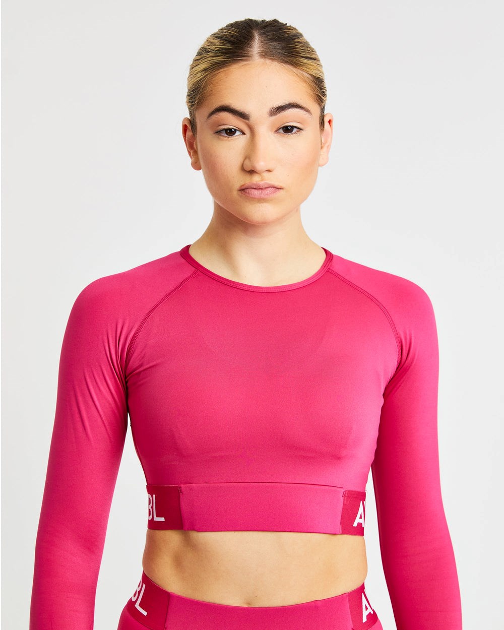 AYBL Training Long Sleeve Crop Top Raspberry | 6721438-KQ