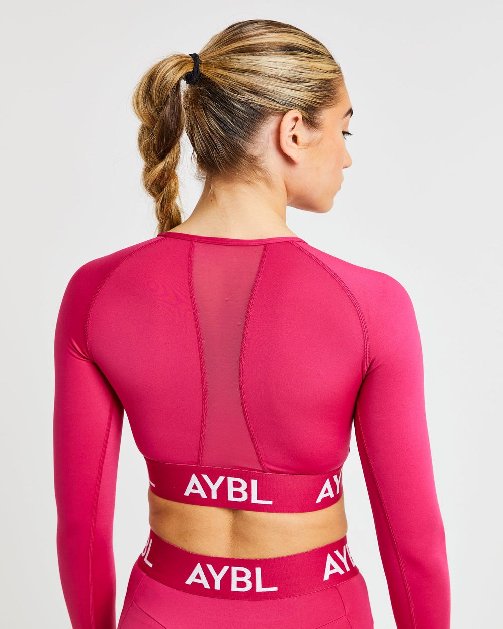 AYBL Training Long Sleeve Crop Top Raspberry | 6721438-KQ