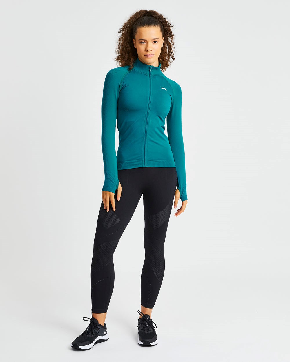 AYBL Ignite Seamless Zip Jacket Hyper Teal | 2476859-PH