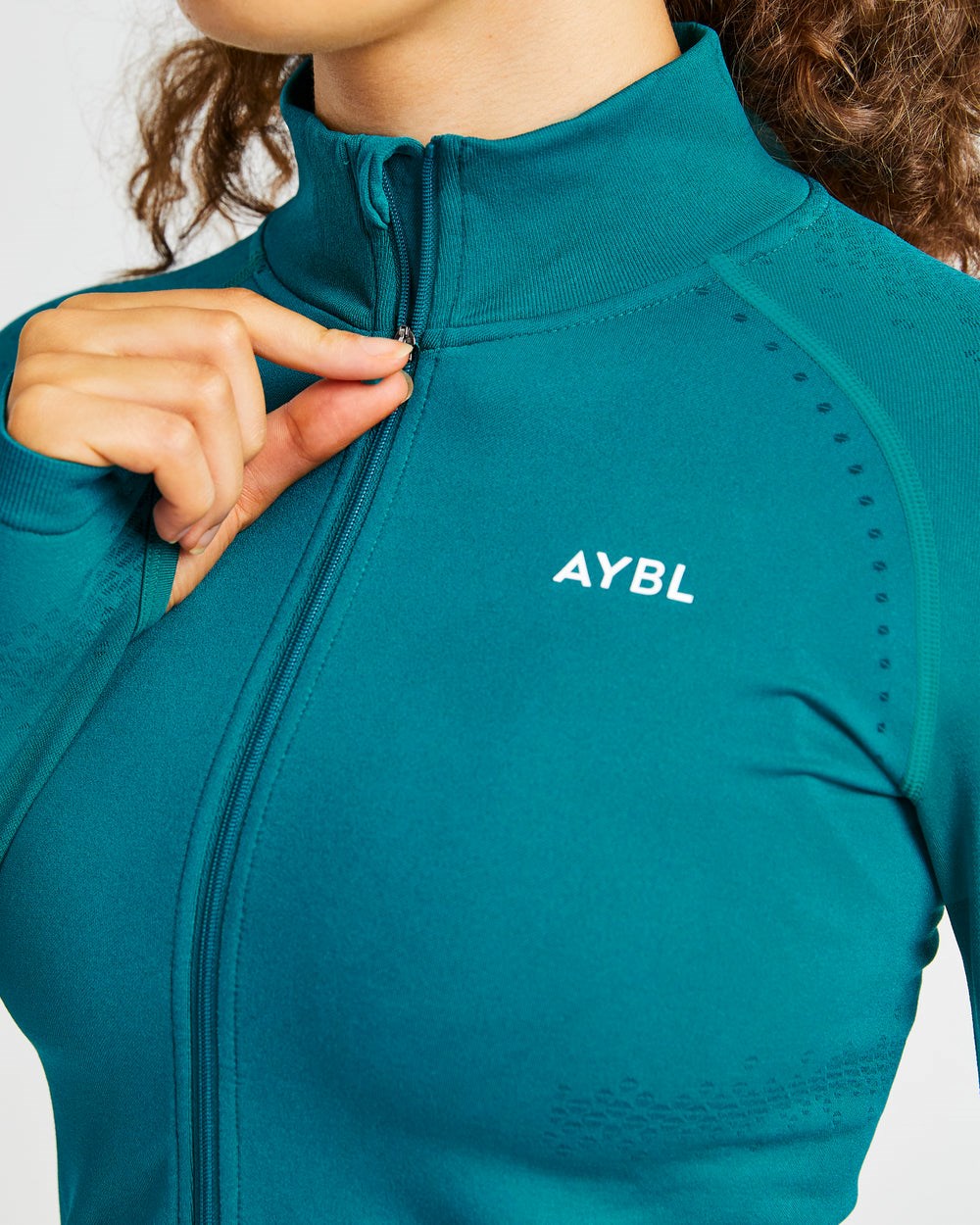 AYBL Ignite Seamless Zip Jacket Hyper Teal | 2476859-PH