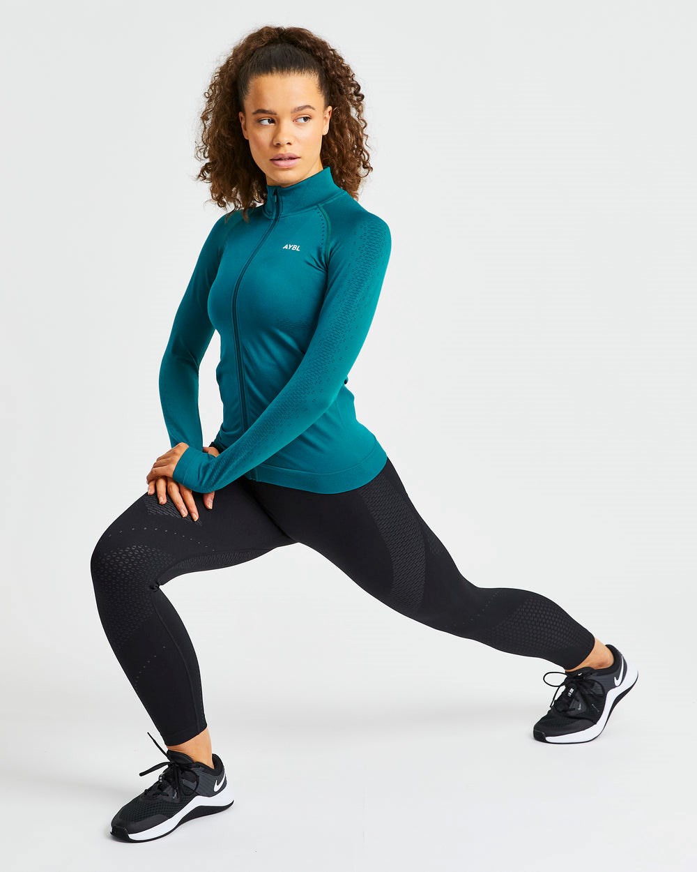 AYBL Ignite Seamless Zip Jacket Hyper Teal | 2476859-PH