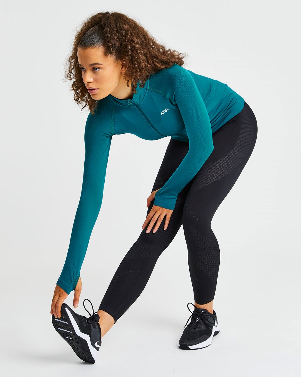 AYBL Ignite Seamless Zip Jacket Hyper Teal | 2476859-PH