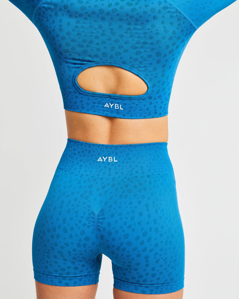 AYBL Evolve Speckle Seamless Long Sleeve Crop Top Blauw | 4076182-AP