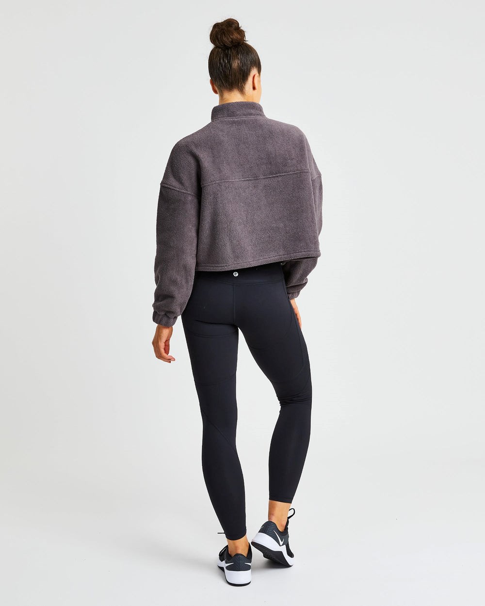 AYBL Effortless Oversized Cropped Fleece Charcoal | 1279680-SG