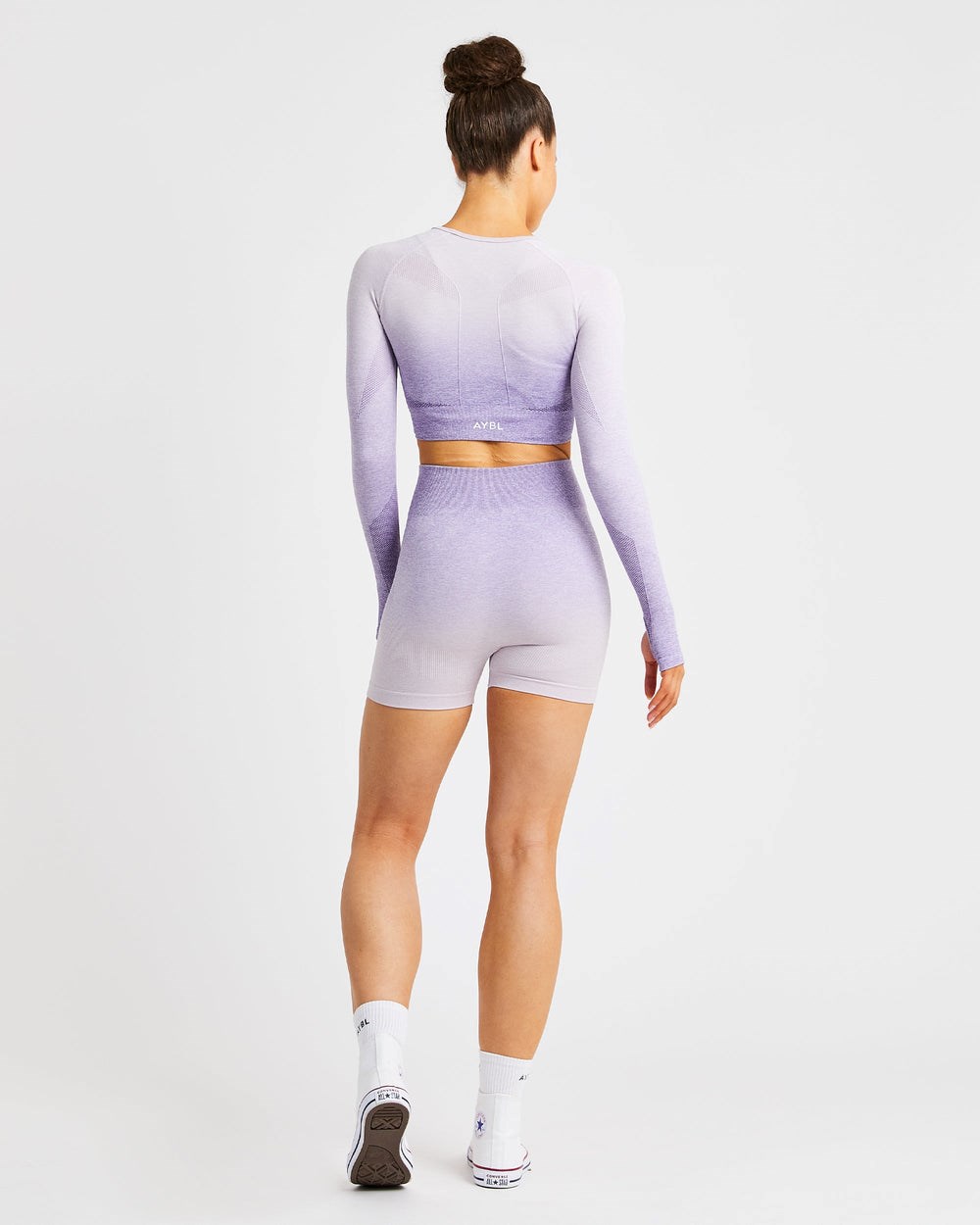 AYBL Pulse Ombré Seamless Long Sleeve Crop Top Lilac | 4793826-JB