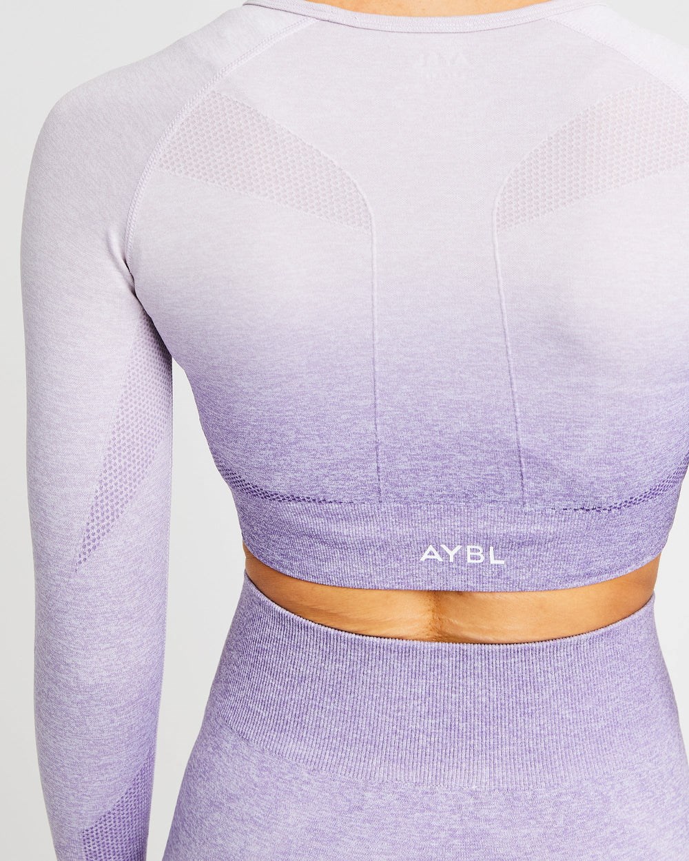 AYBL Pulse Ombré Seamless Long Sleeve Crop Top Lilac | 4793826-JB