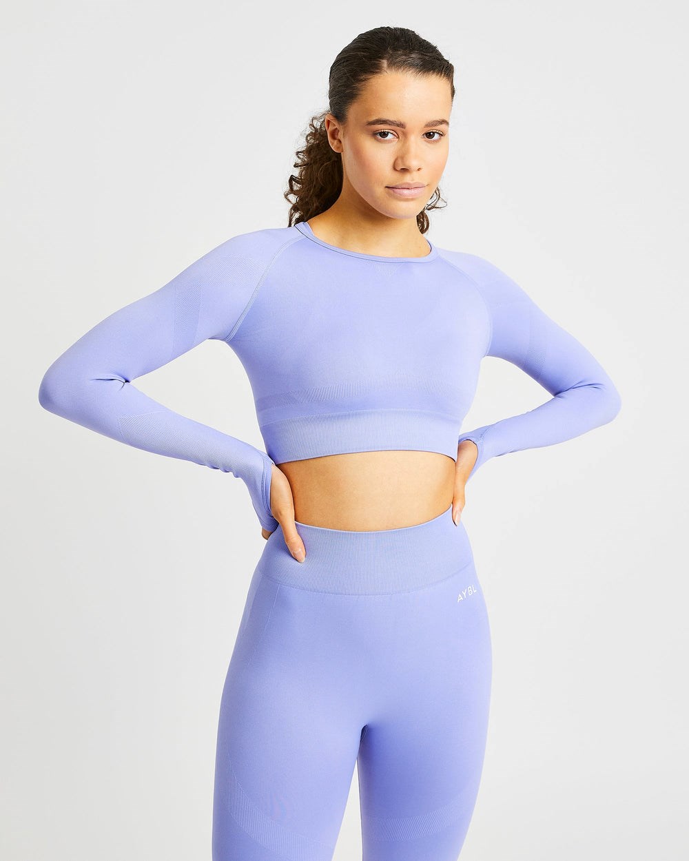 AYBL Reform Seamless Long Sleeve Crop Top Paars | 4980276-JK