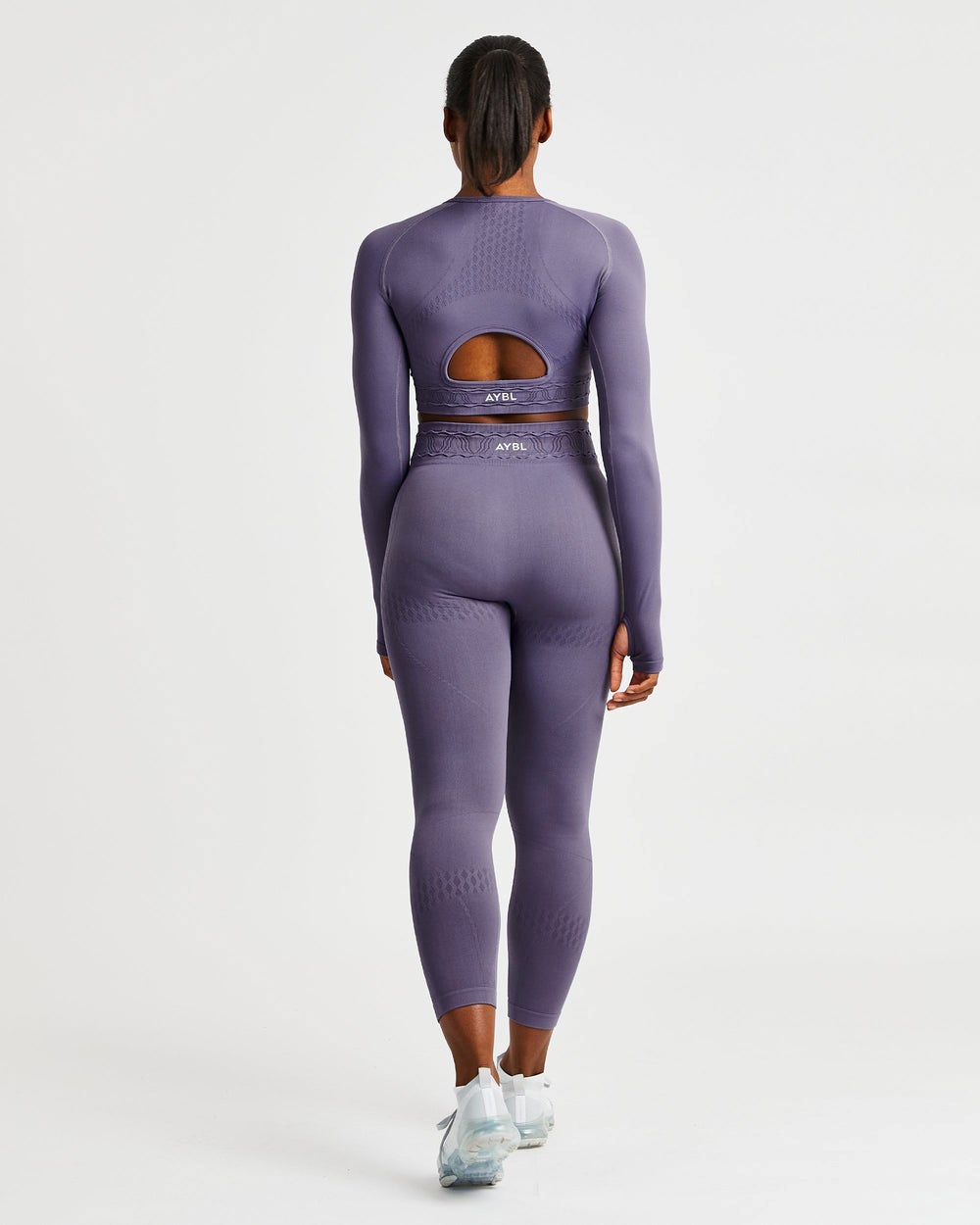 AYBL Elevate Seamless Long Sleeve Crop Top Paars | 5810396-WI