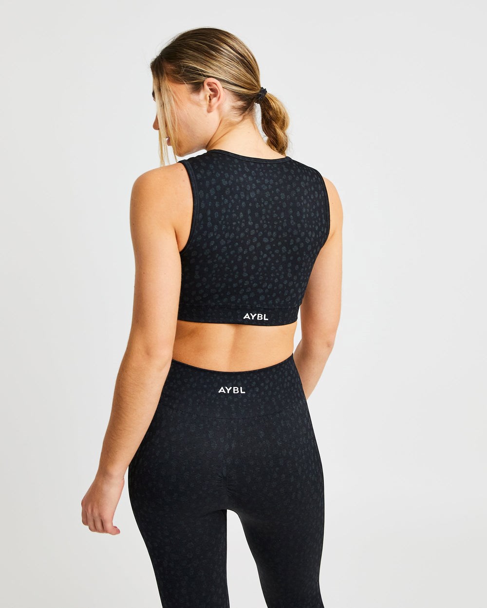 AYBL Evolve Speckle Seamless Crop Vest Zwart | 7685203-BD