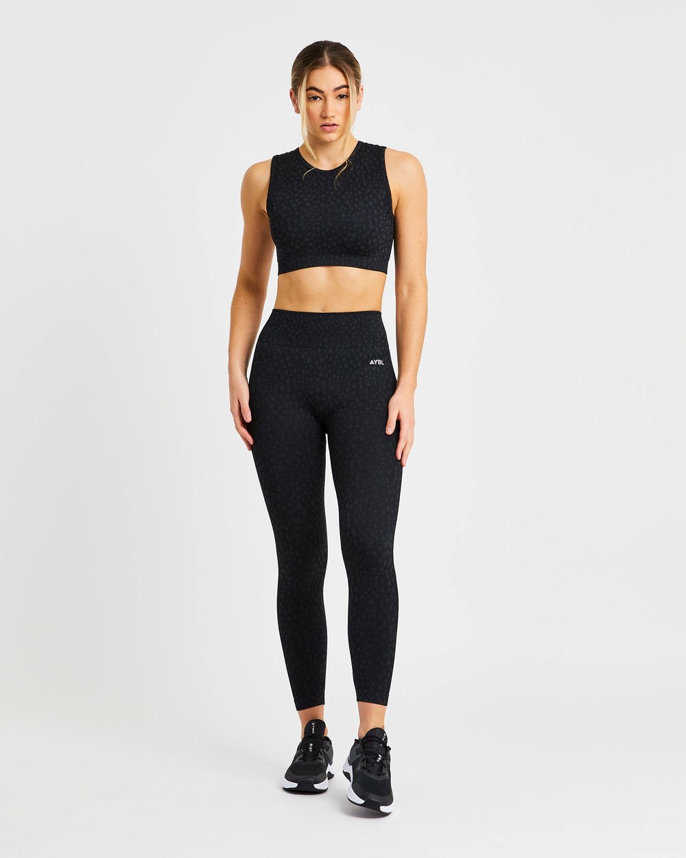 AYBL Evolve Speckle Seamless Crop Vest Zwart | 7685203-BD