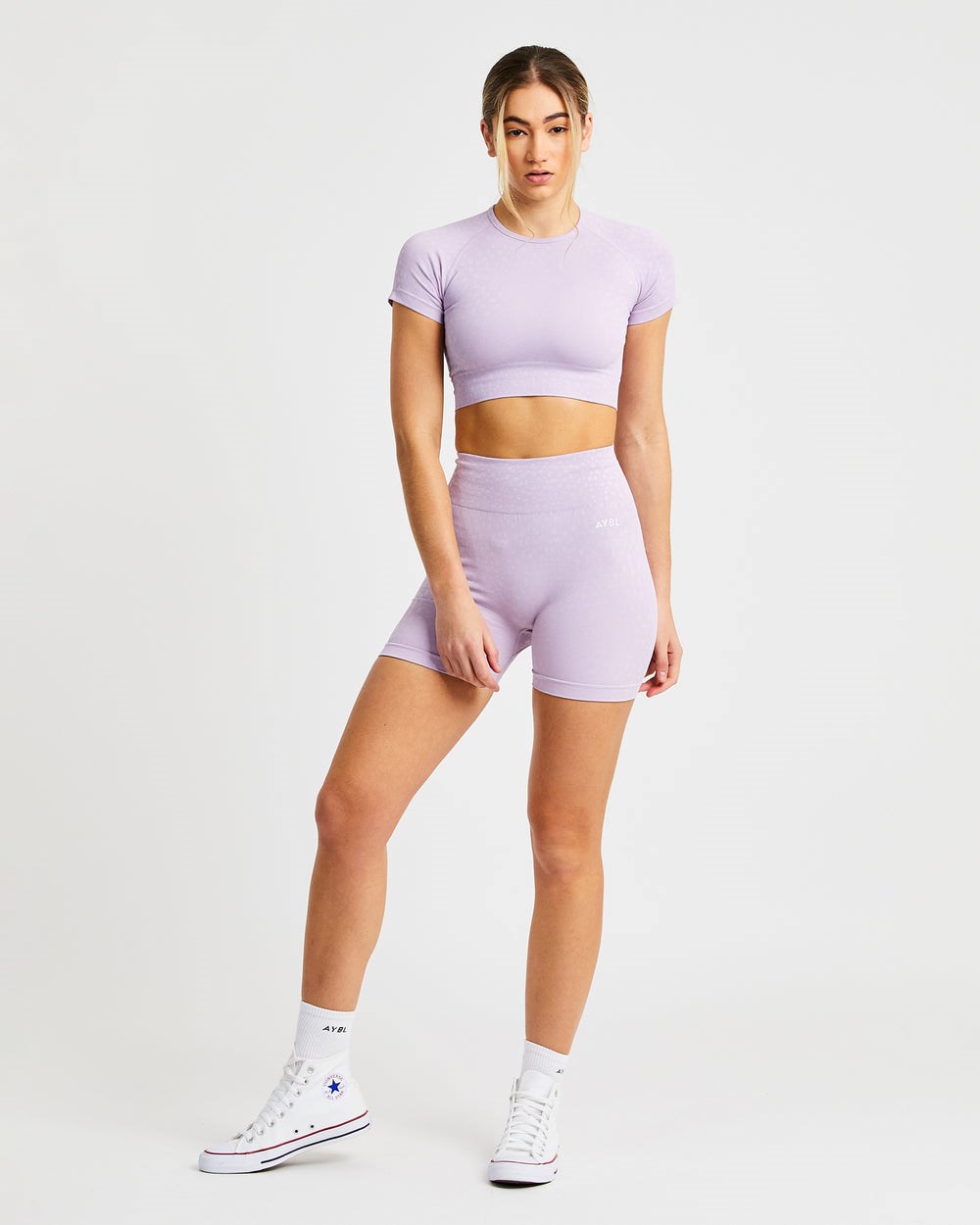 AYBL Evolve Speckle Seamless Crop Top Lilac | 5932748-US