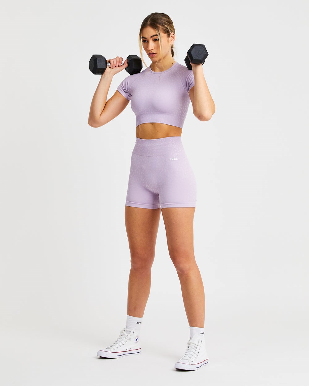 AYBL Evolve Speckle Seamless Crop Top Lilac | 5932748-US