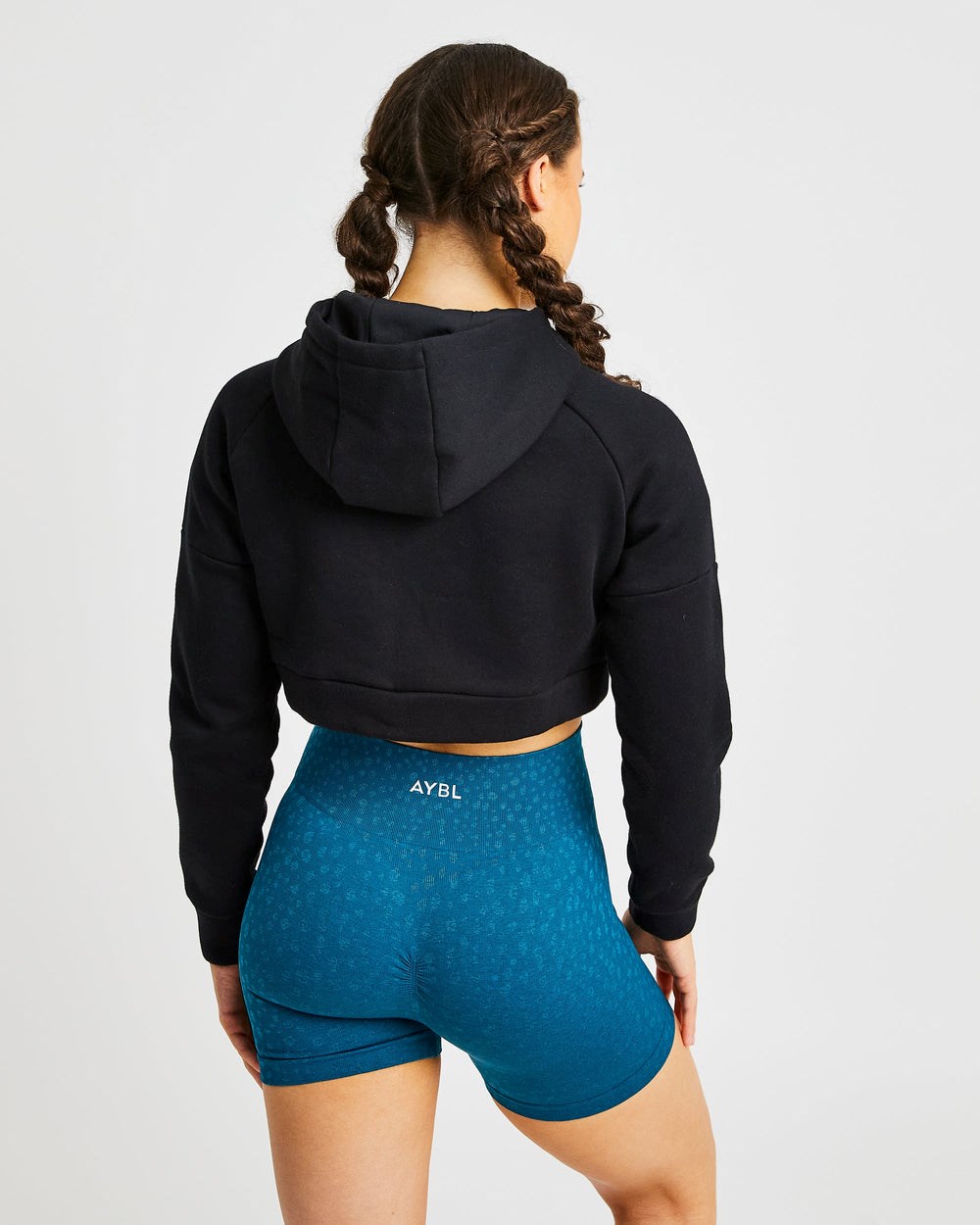 AYBL Beyond Crop Zip Hoodie Zwart | 5413802-YH