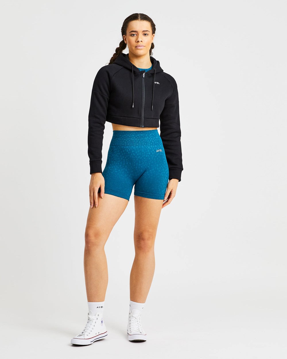 AYBL Beyond Crop Zip Hoodie Zwart | 5413802-YH