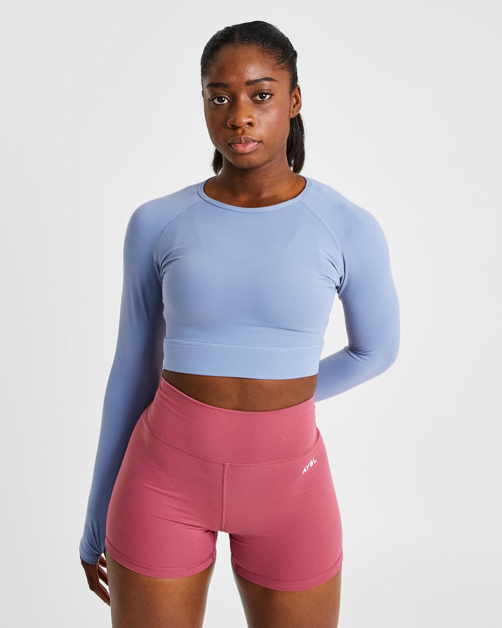 AYBL Core Long Sleeve Crop Top Blauw | 3508297-SP