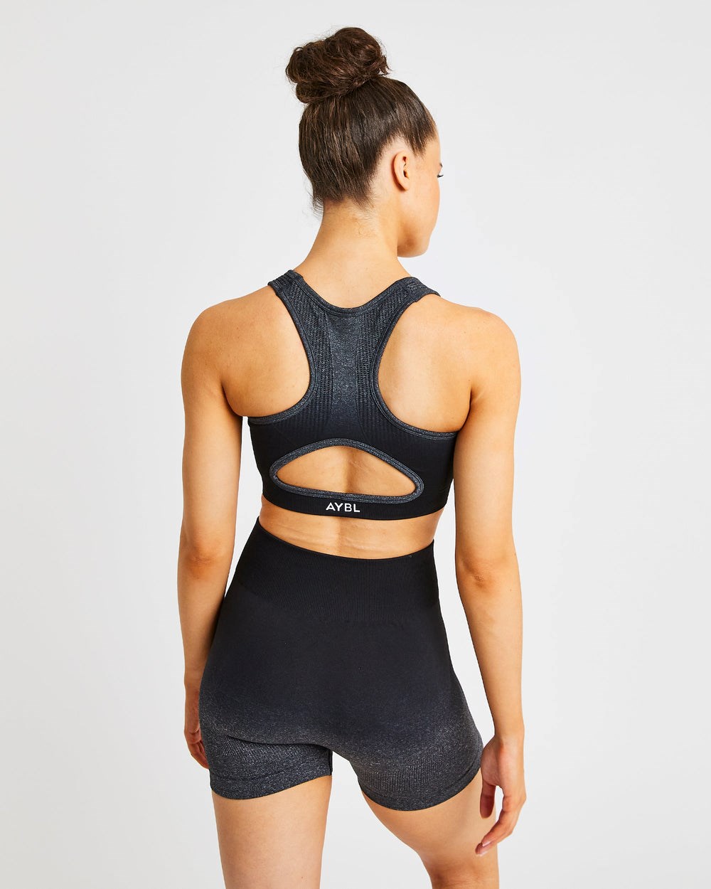 AYBL Pulse Ombré Seamless Sports Bra Black/Grey | 9268574-NA