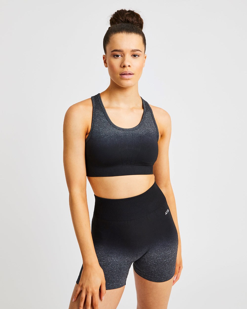 AYBL Pulse Ombré Seamless Sports Bra Black/Grey | 9268574-NA