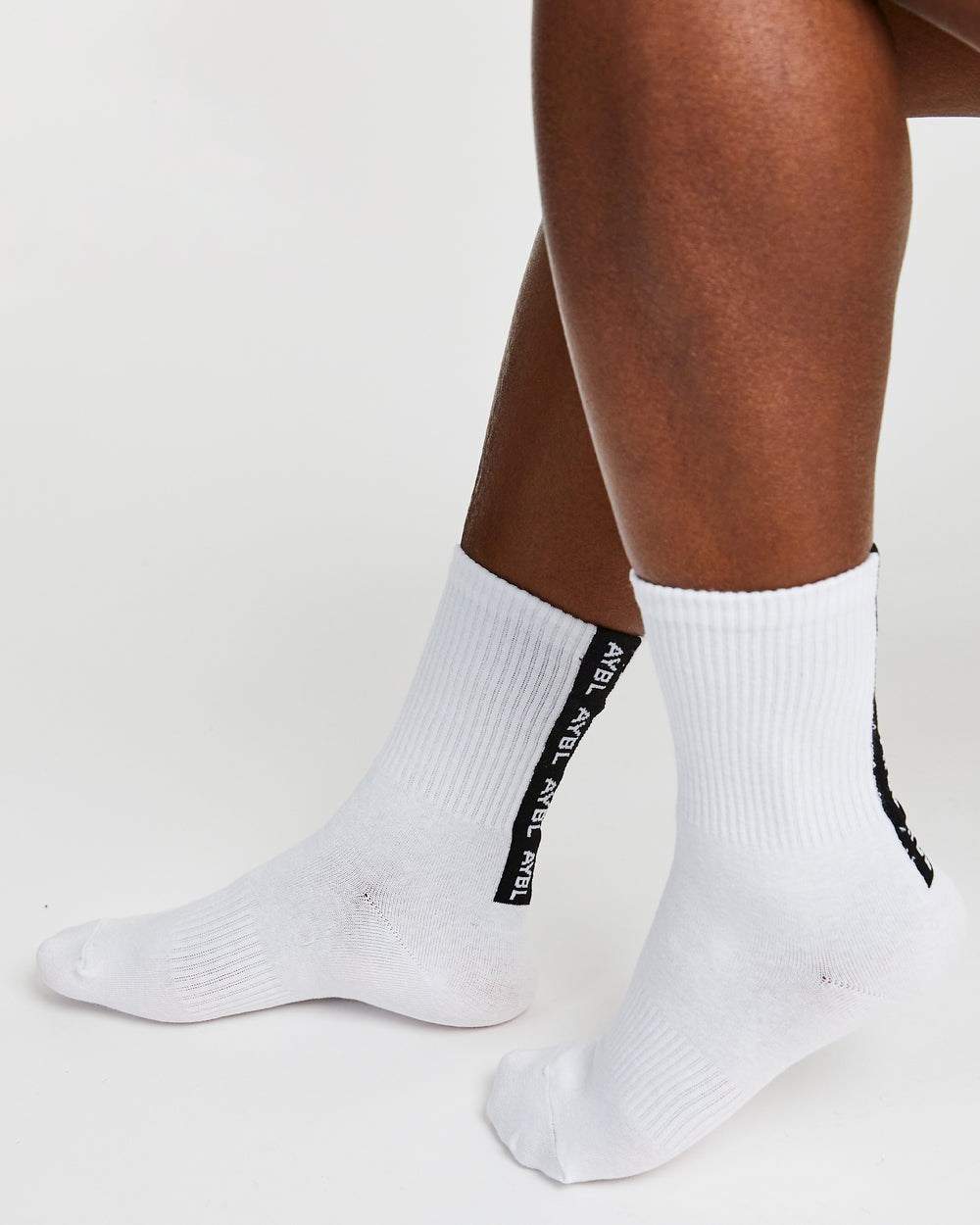 AYBL Everyday Back Stripe Crew Socks (3 Pack) Wit | 0946172-BR