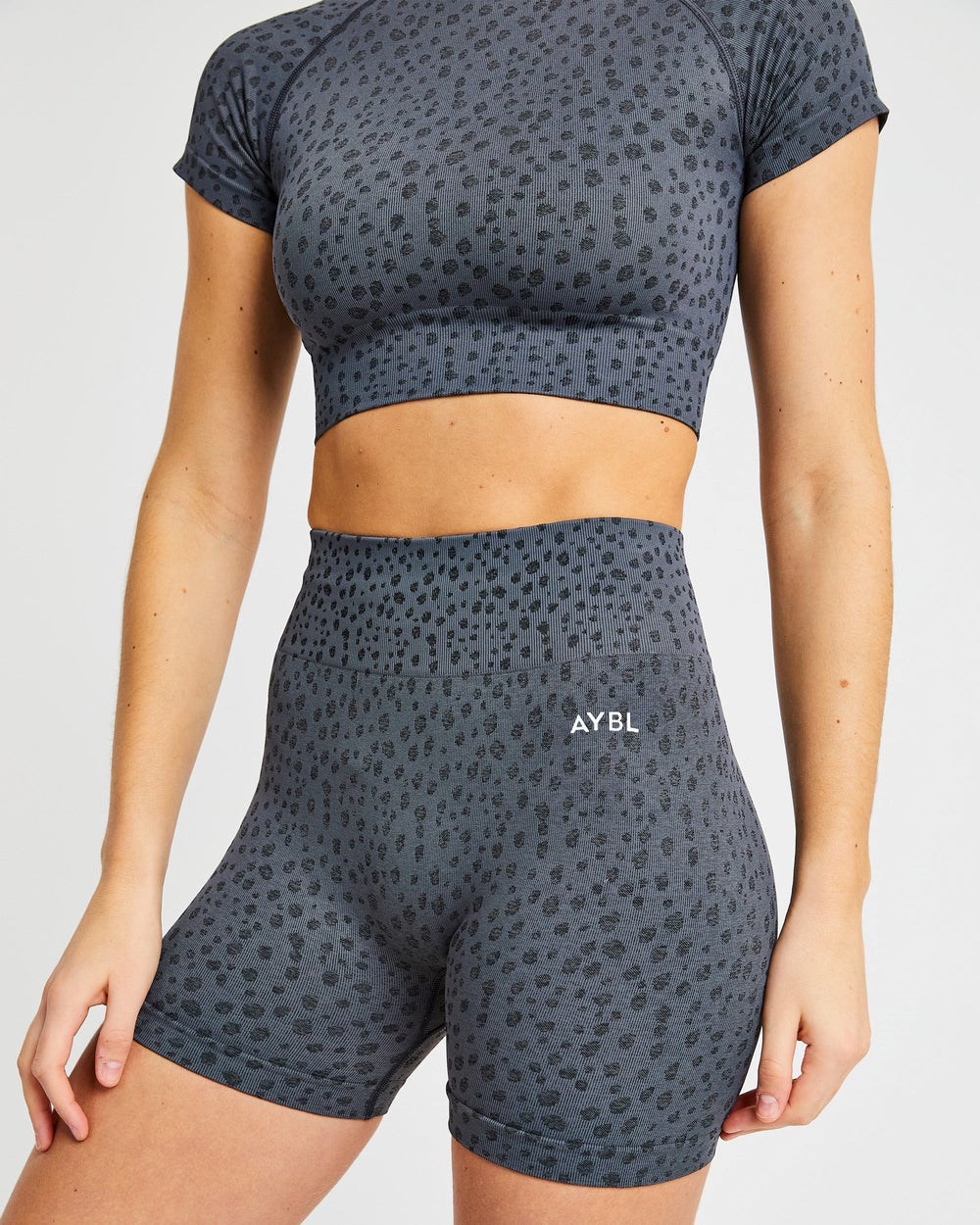 AYBL Evolve Speckle Seamless Crop Top Charcoal | 3948270-XM