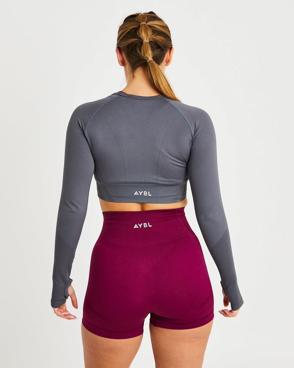 AYBL Balance V2 Seamless Long Sleeve Crop Top Grijs | 7390512-WB