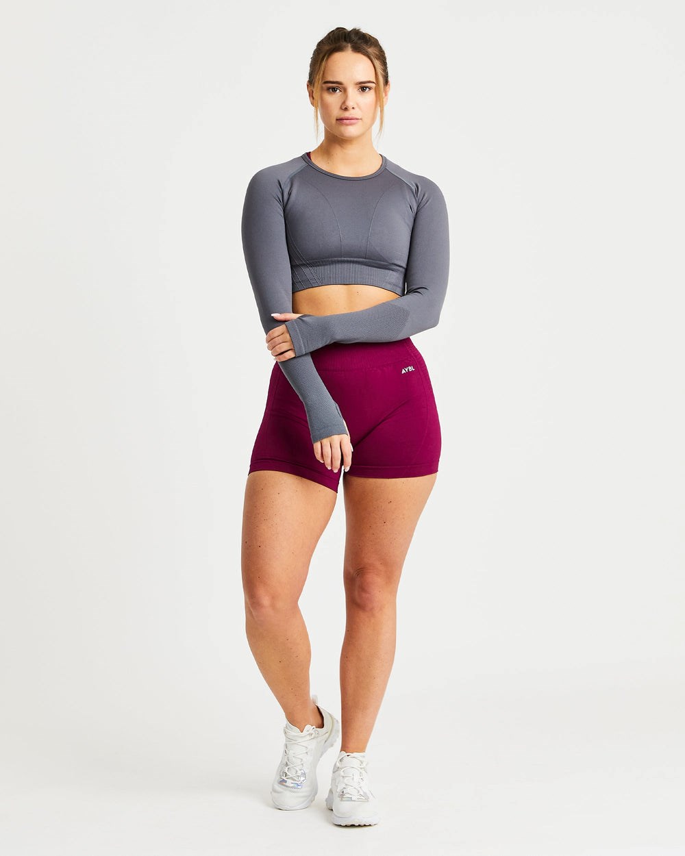 AYBL Balance V2 Seamless Long Sleeve Crop Top Grijs | 7390512-WB