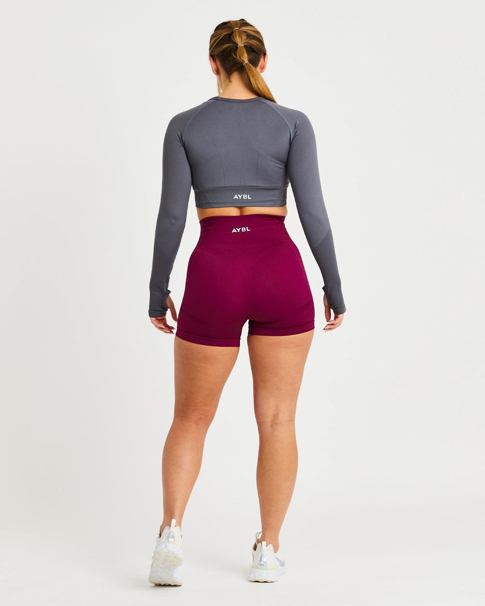 AYBL Balance V2 Seamless Long Sleeve Crop Top Grijs | 7390512-WB