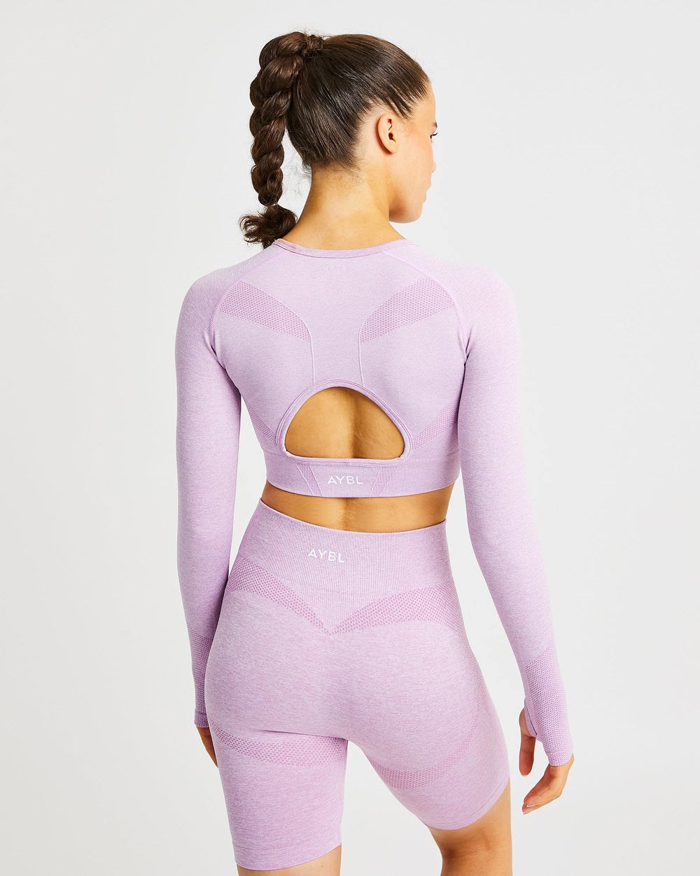 AYBL Motion Seamless Long Sleeve Crop Top Roze | 1835479-WC