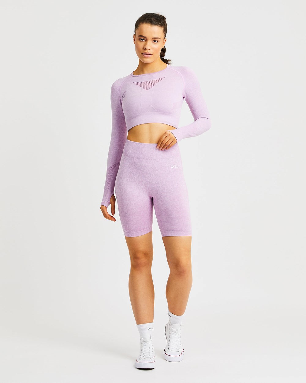 AYBL Motion Seamless Long Sleeve Crop Top Roze | 1835479-WC