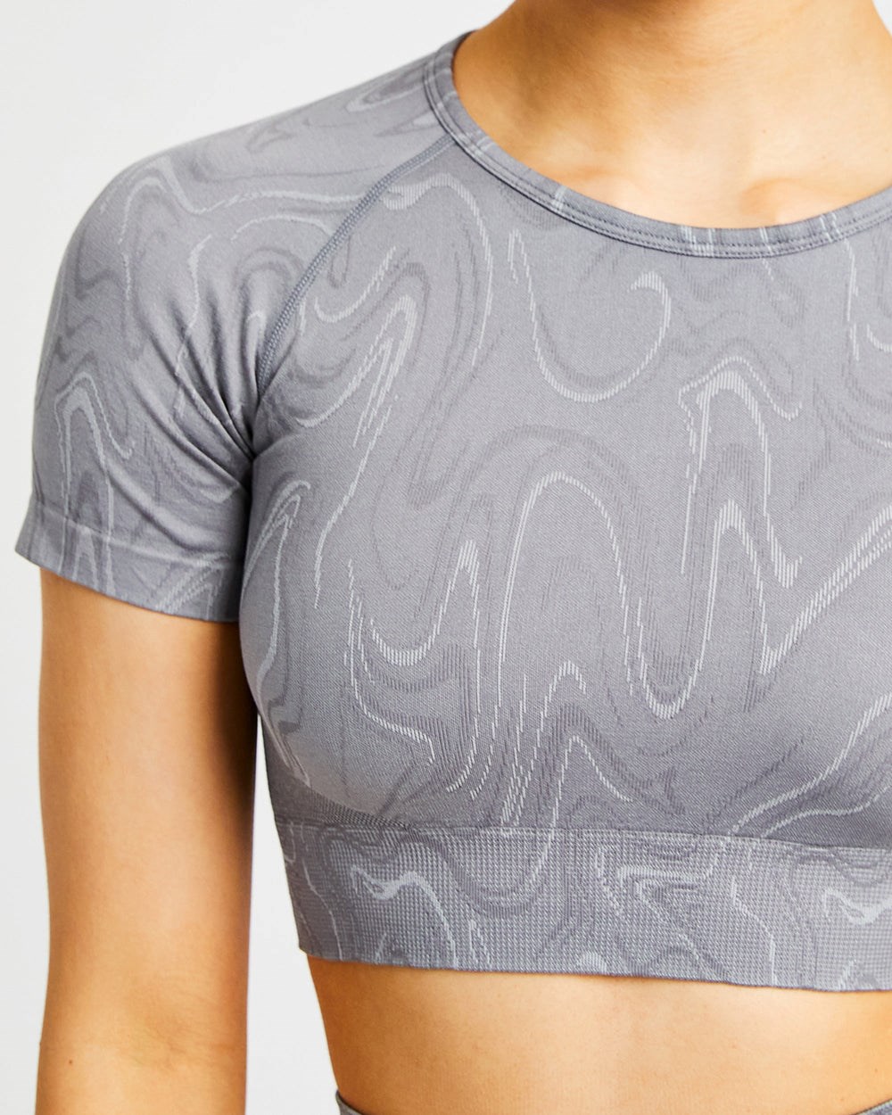 AYBL Velocity Seamless Crop Top Grijs | 7601328-HF