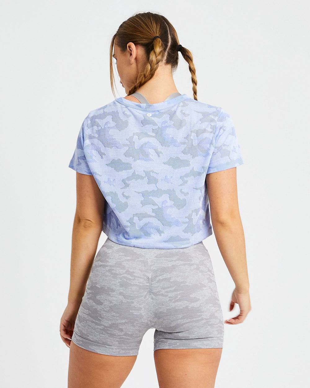 AYBL Evolve Camo Crop T Shirt Blauw | 0734268-PL