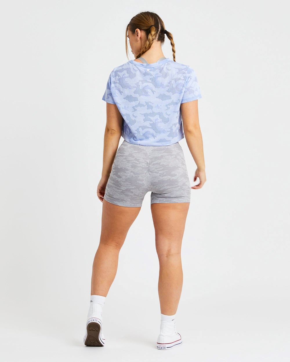 AYBL Evolve Camo Crop T Shirt Blauw | 0734268-PL