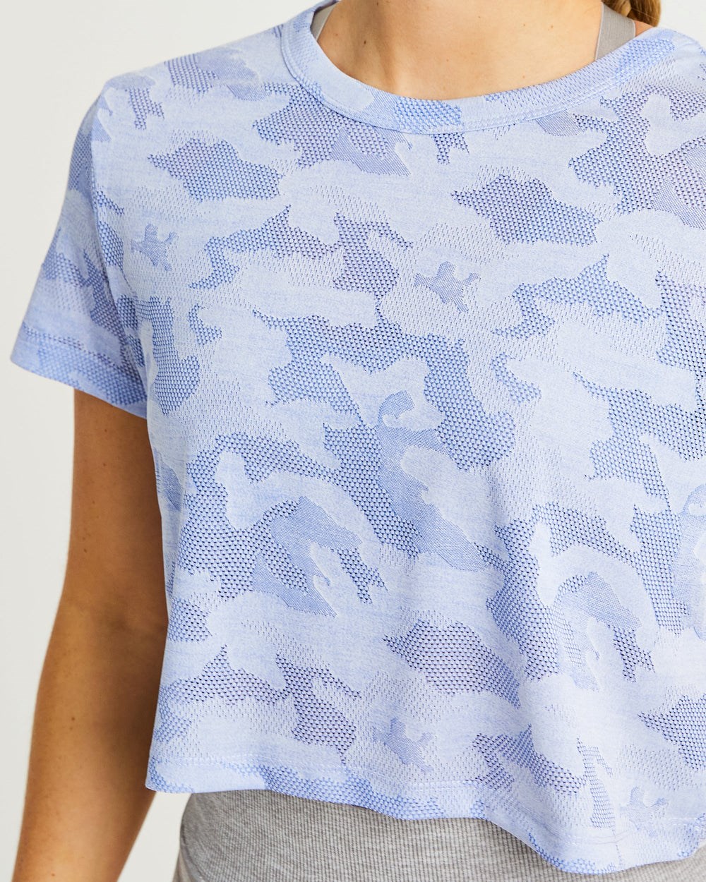 AYBL Evolve Camo Crop T Shirt Blauw | 0734268-PL