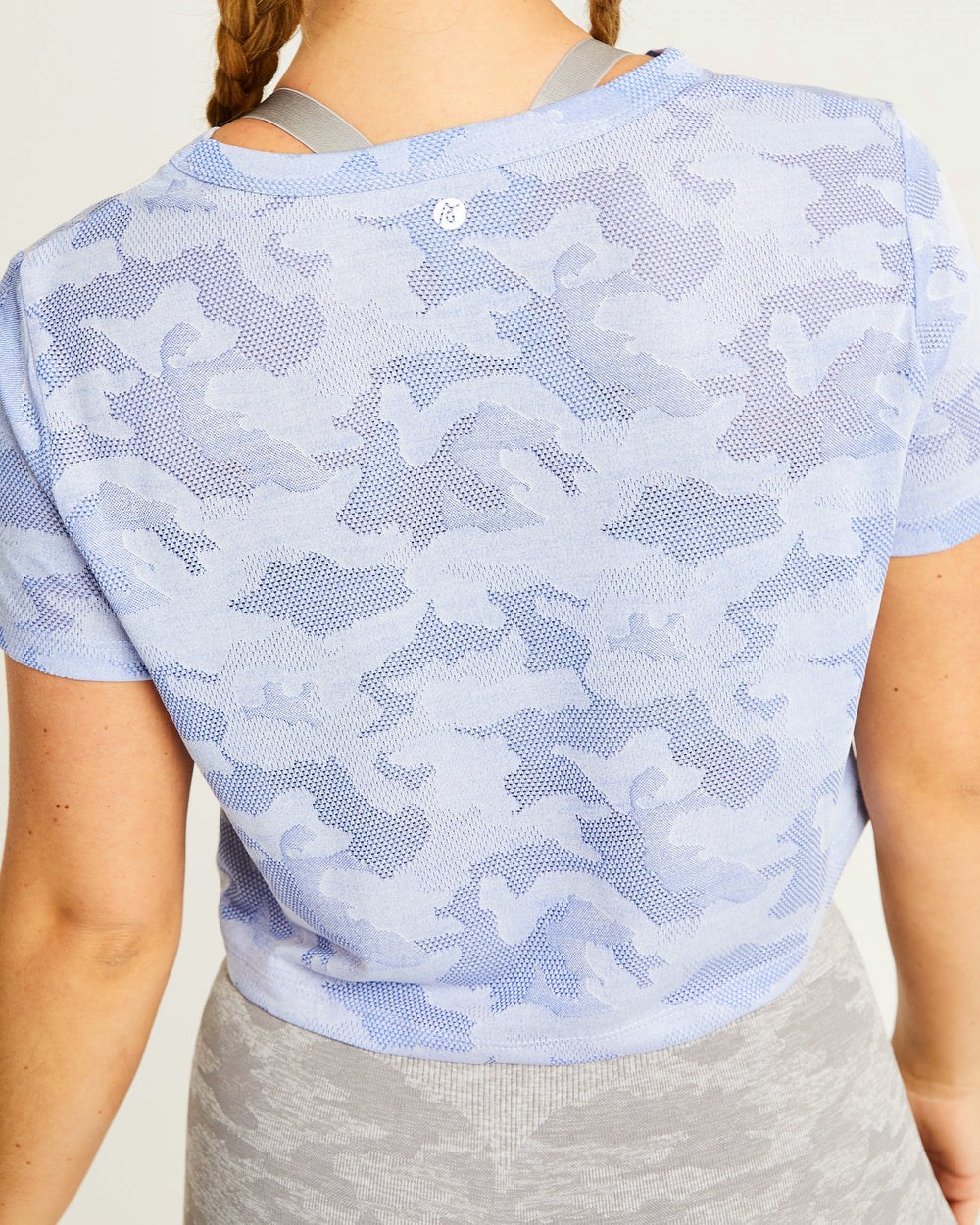 AYBL Evolve Camo Crop T Shirt Blauw | 0734268-PL