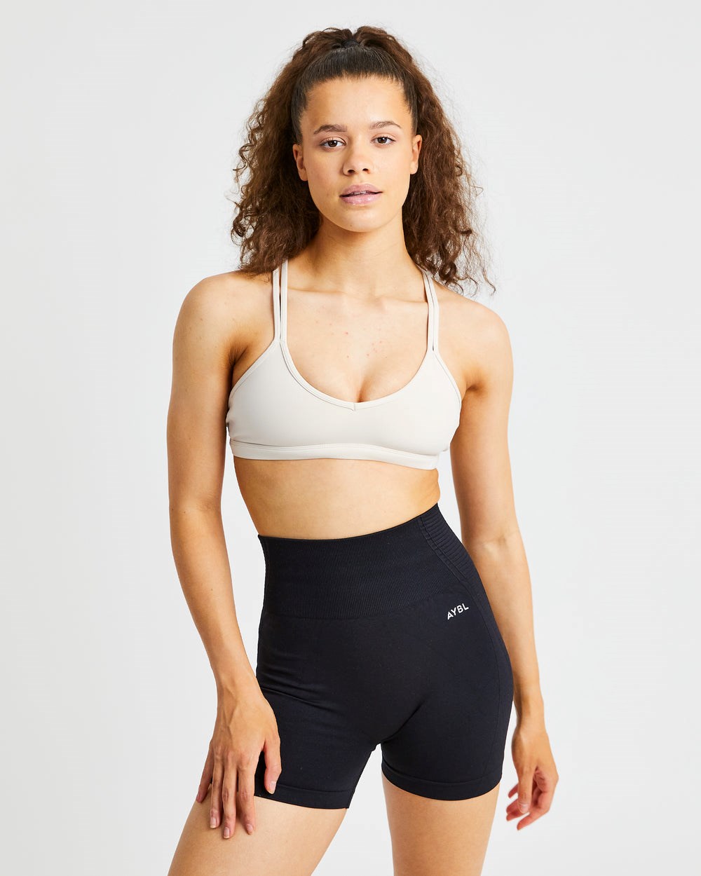 AYBL Essential Bandjes Sports Bra Beige | 6148739-YV