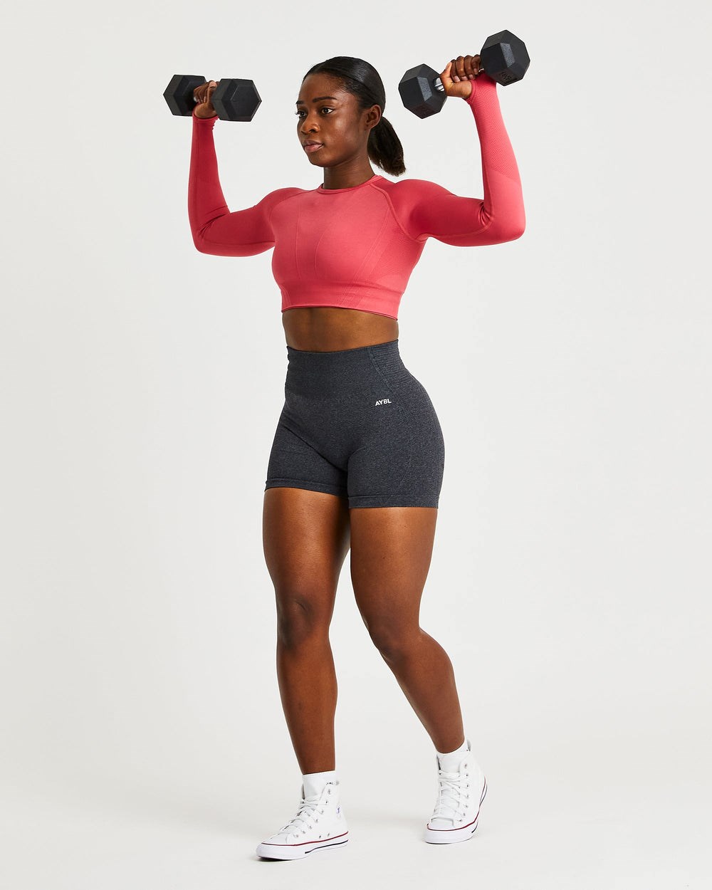 AYBL Balance V2 Seamless Long Sleeve Crop Top Roze | 3852160-YU