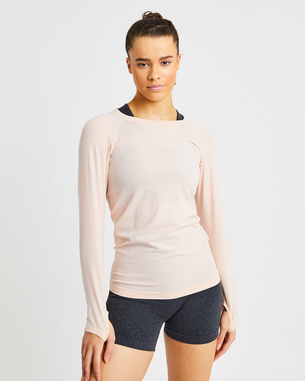 AYBL Embrace Seamless Long Sleeve T Shirt Soft Peach | 9158340-MY