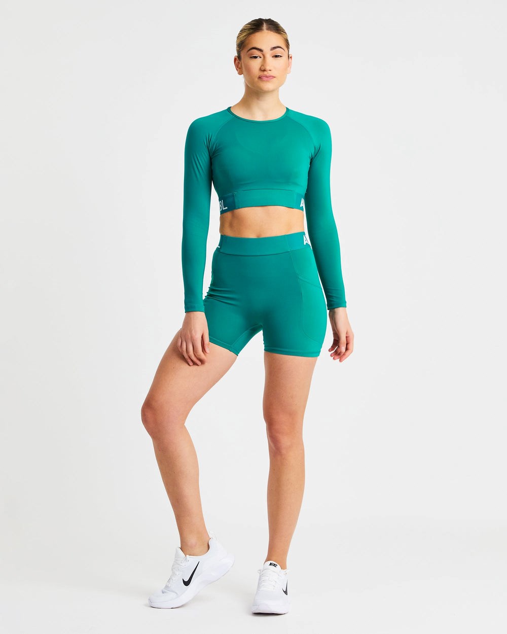 AYBL Training Long Sleeve Crop Top Teal | 5623894-MP